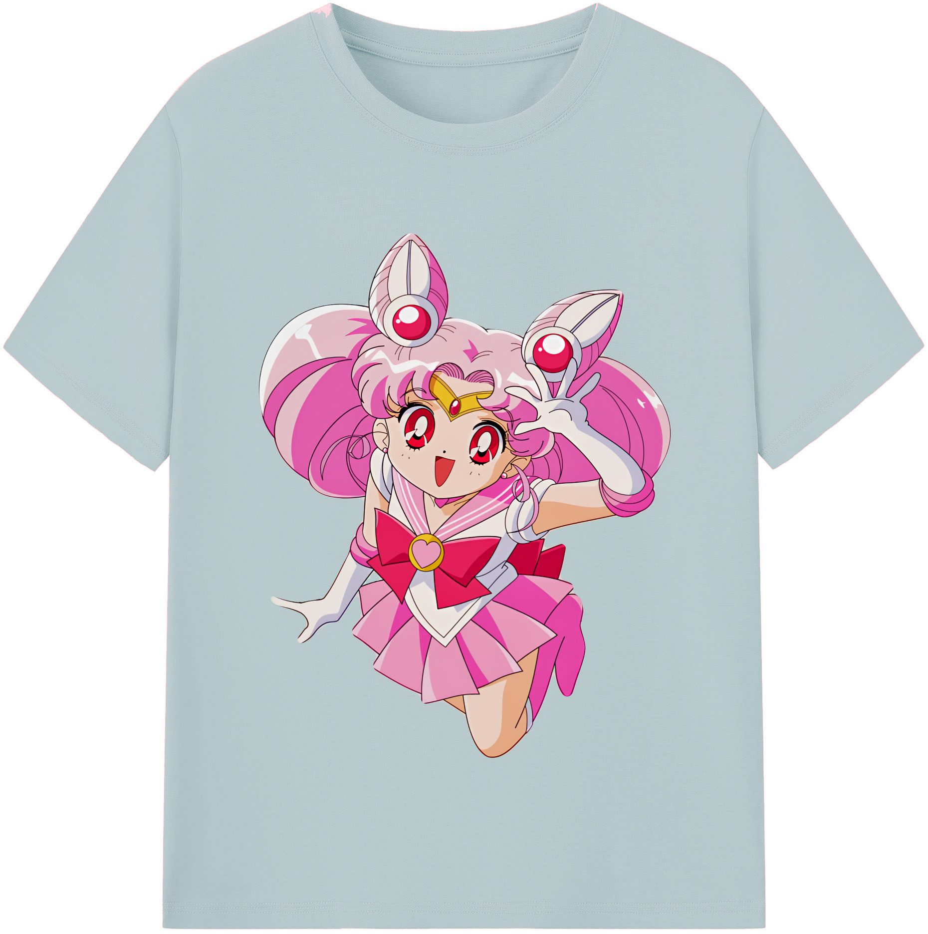 （画像用） 美少女戦士セーラームーン ちびうさ Sailor Moon Chibiusa Tsukino Usagi Small Lady Serenity 綿100％半袖Tシャツ（フロントプリント）